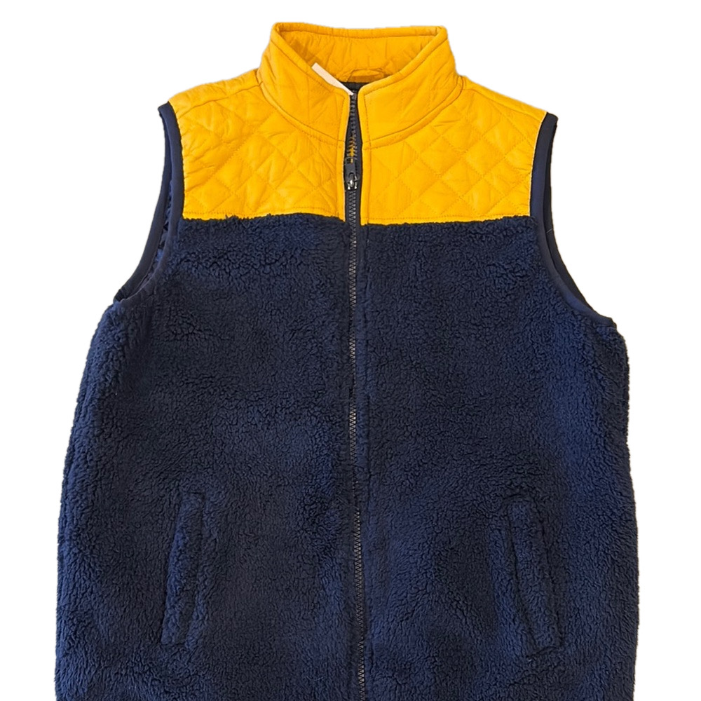Janie and Jack Golden Adventure Kids 10/12 Navy Sherpa Vest NWT